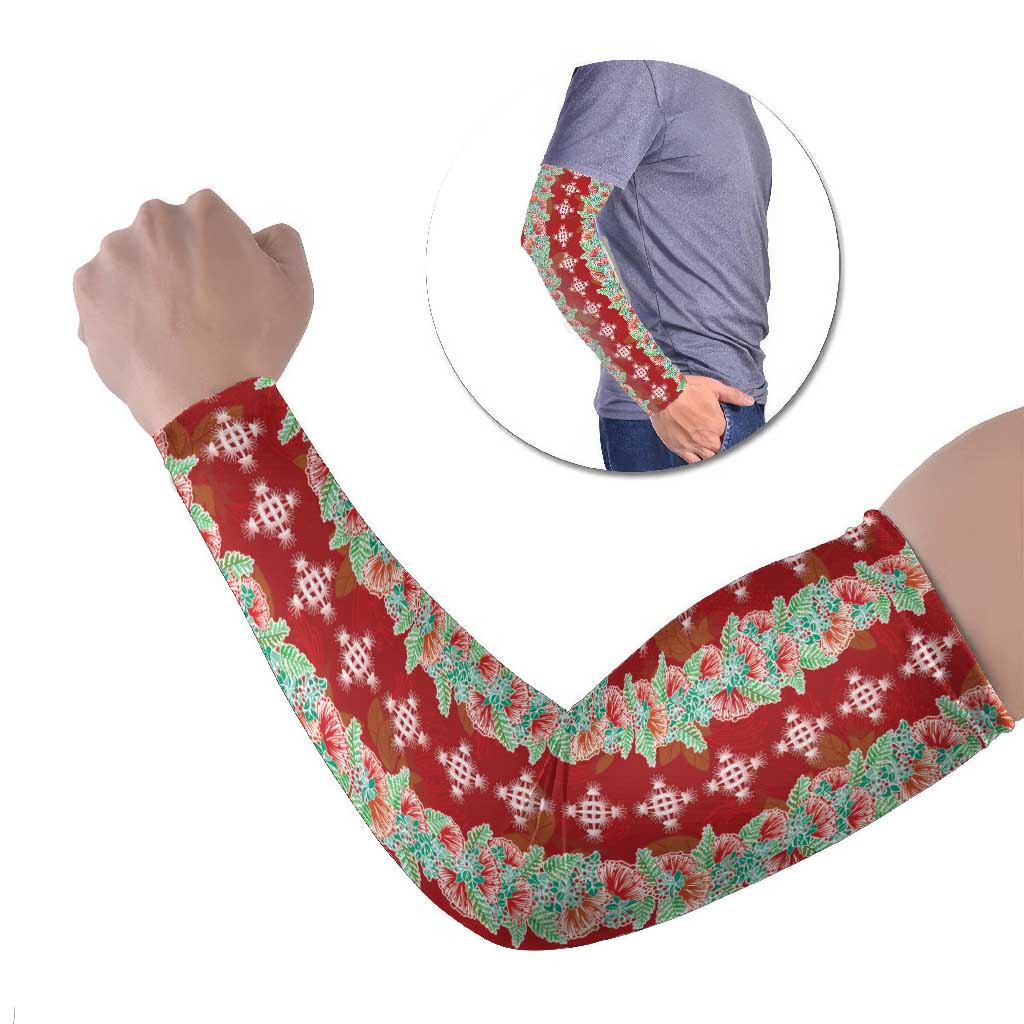 Hawaii Ohia Lehua Arm Sleeves Tropical Vibes Crimson LT05 Set of 2 Crimson - Polynesian Pride