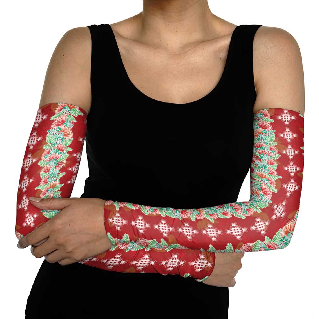 Hawaii Ohia Lehua Arm Sleeves Tropical Vibes Crimson LT05 - Polynesian Pride