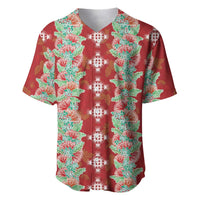 Hawaii Ohia Lehua Baseball Jersey Tropical Vibes Crimson LT05 Crimson - Polynesian Pride