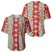 Hawaii Ohia Lehua Baseball Jersey Tropical Vibes Crimson LT05 - Polynesian Pride