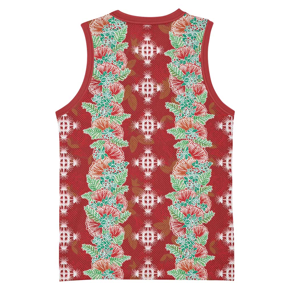 Hawaii Ohia Lehua Basketball Jersey Tropical Vibes Crimson LT05 - Polynesian Pride