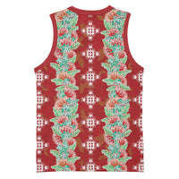 Hawaii Ohia Lehua Basketball Jersey Tropical Vibes Crimson LT05 - Polynesian Pride
