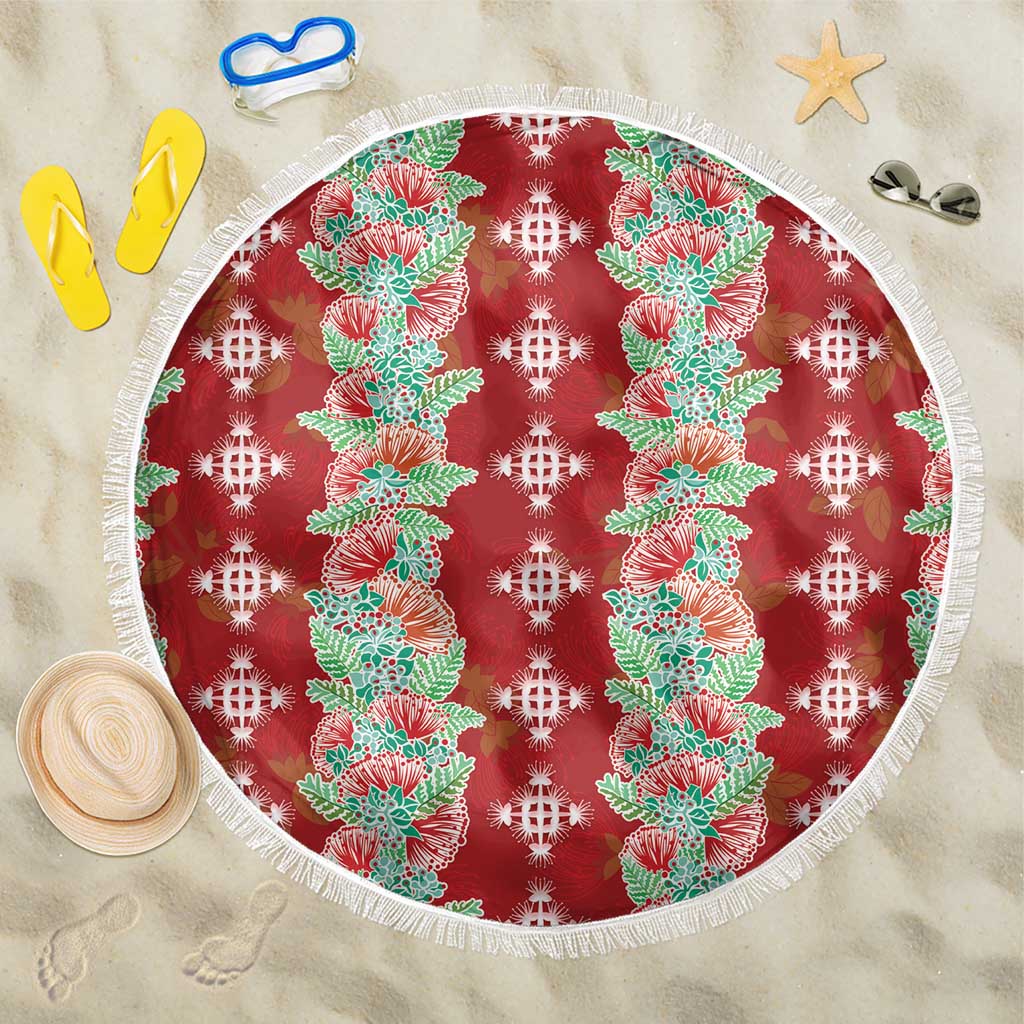 Hawaii Ohia Lehua Beach Blanket Tropical Vibes Crimson LT05 One Size 150cm Crimson - Polynesian Pride