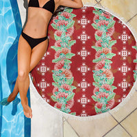 Hawaii Ohia Lehua Beach Blanket Tropical Vibes Crimson LT05 - Polynesian Pride
