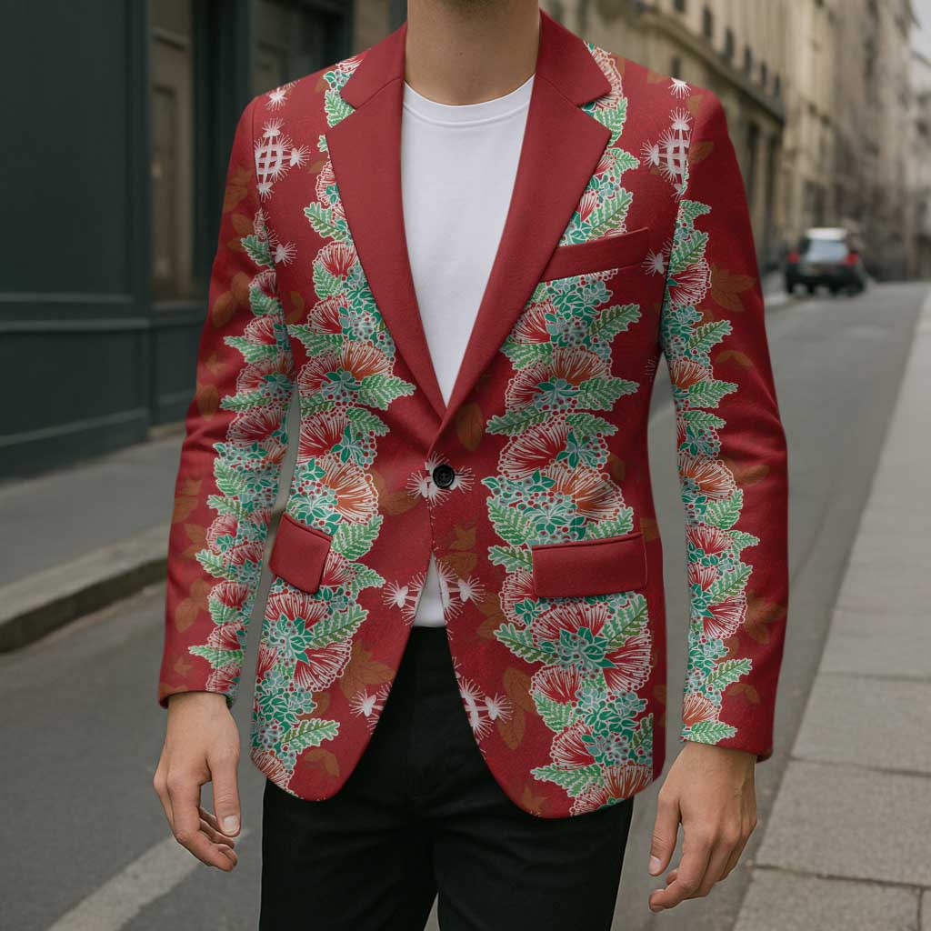 Hawaii Ohia Lehua Blazer Tropical Vibes Crimson LT05 - Polynesian Pride