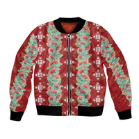 Hawaii Ohia Lehua Bomber Jacket Tropical Vibes Crimson LT05 Unisex Crimson - Polynesian Pride