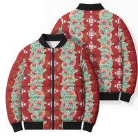Hawaii Ohia Lehua Bomber Puffer Jacket Tropical Vibes Crimson LT05 - Polynesian Pride