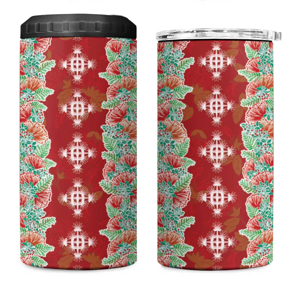 Hawaii Ohia Lehua 4 in 1 Can Cooler Tumbler Tropical Vibes Crimson LT05 One Size: 16 oz Crimson - Polynesian Pride