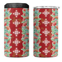 Hawaii Ohia Lehua 4 in 1 Can Cooler Tumbler Tropical Vibes Crimson LT05 One Size: 16 oz Crimson - Polynesian Pride