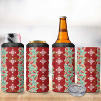 Hawaii Ohia Lehua 4 in 1 Can Cooler Tumbler Tropical Vibes Crimson LT05 - Polynesian Pride