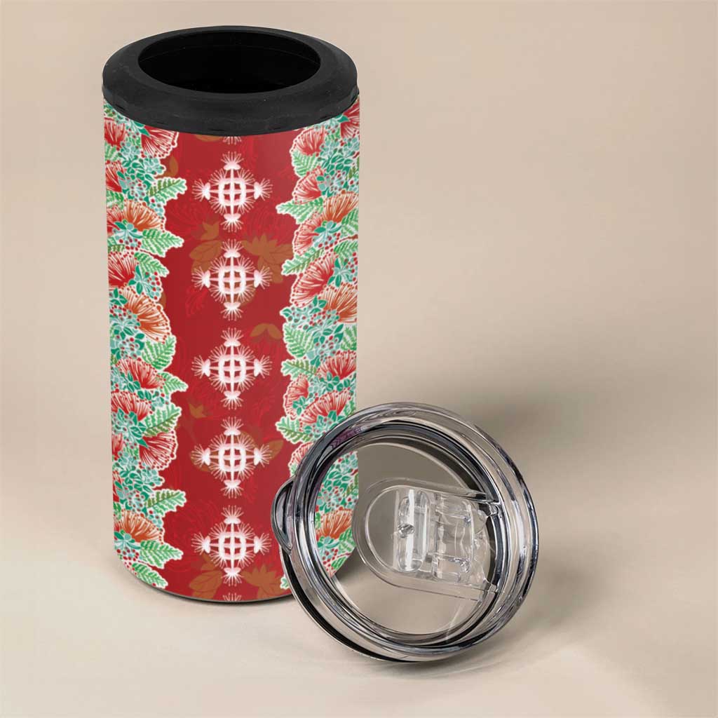 Hawaii Ohia Lehua 4 in 1 Can Cooler Tumbler Tropical Vibes Crimson LT05 - Polynesian Pride