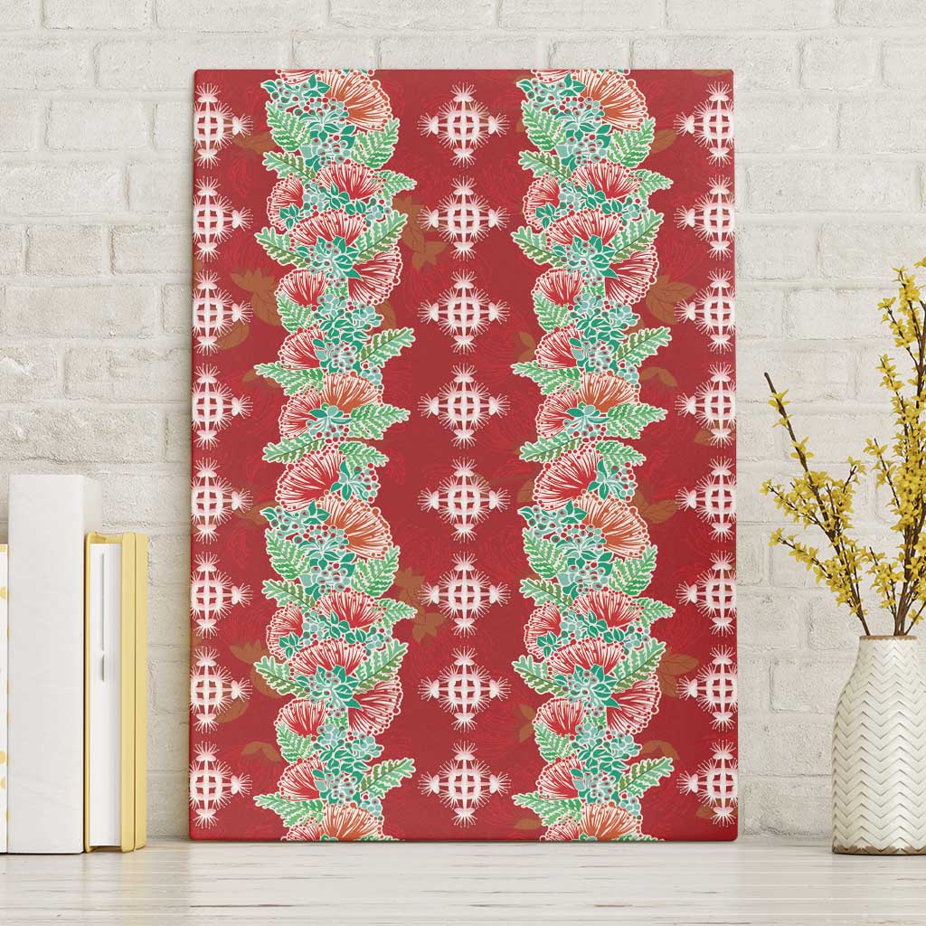 Hawaii Ohia Lehua Canvas Wall Art Tropical Vibes Crimson LT05 Without Frame Crimson - Polynesian Pride