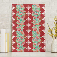 Hawaii Ohia Lehua Canvas Wall Art Tropical Vibes Crimson LT05 Without Frame Crimson - Polynesian Pride