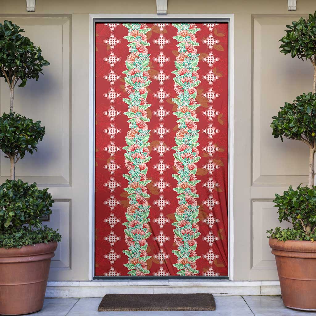 Hawaii Ohia Lehua Door Cover Tropical Vibes Crimson LT05 Crimson - Polynesian Pride