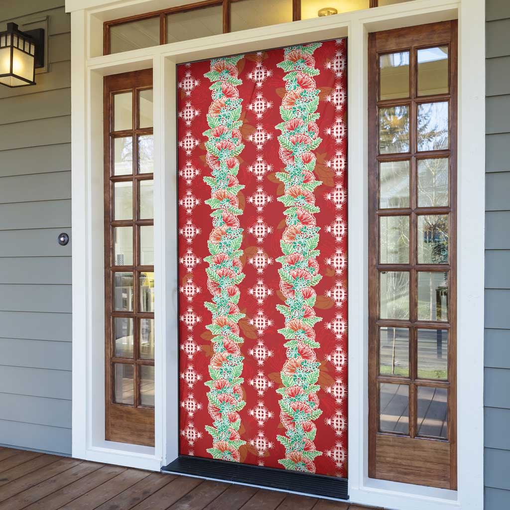 Hawaii Ohia Lehua Door Cover Tropical Vibes Crimson LT05 - Polynesian Pride