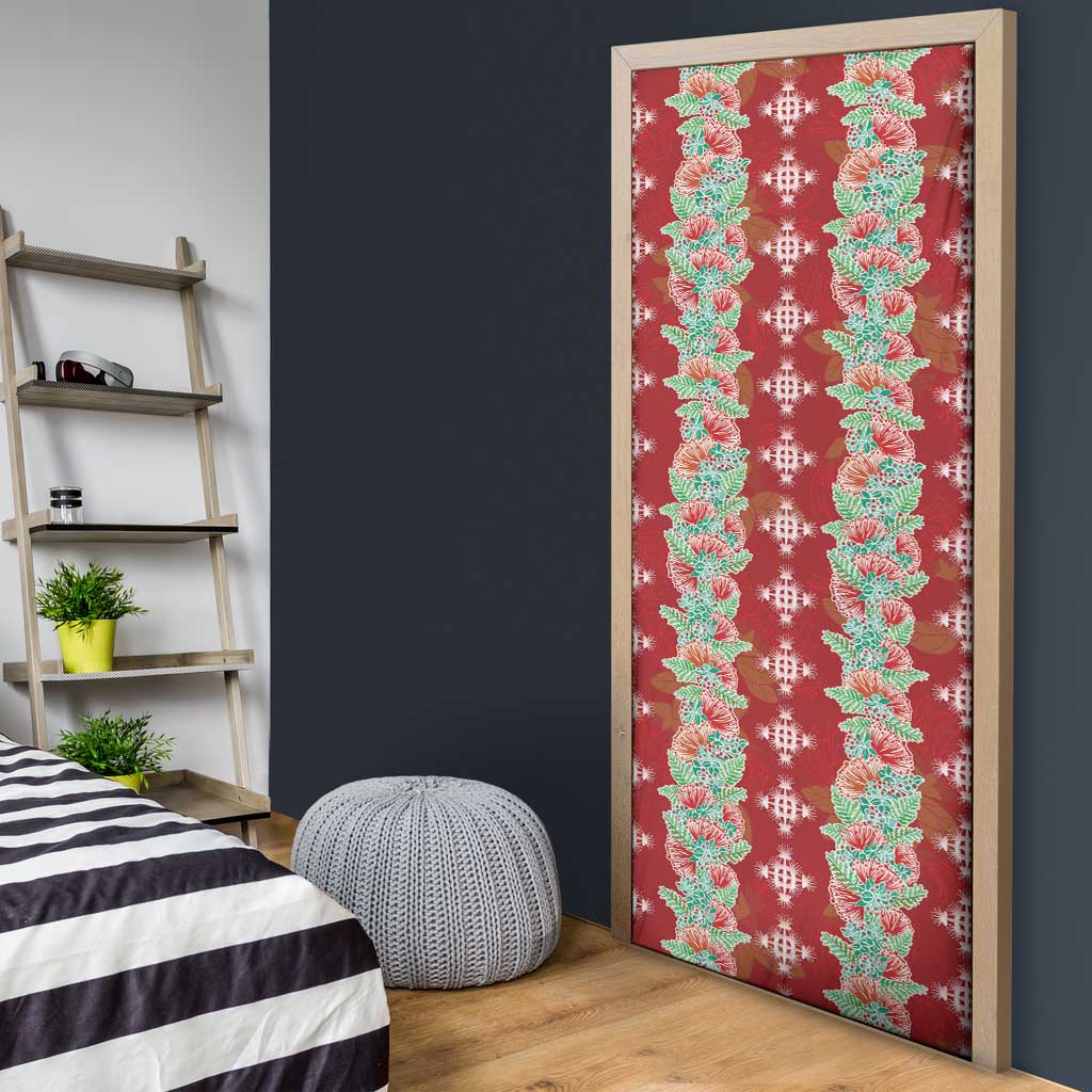 Hawaii Ohia Lehua Door Cover Tropical Vibes Crimson LT05 - Polynesian Pride
