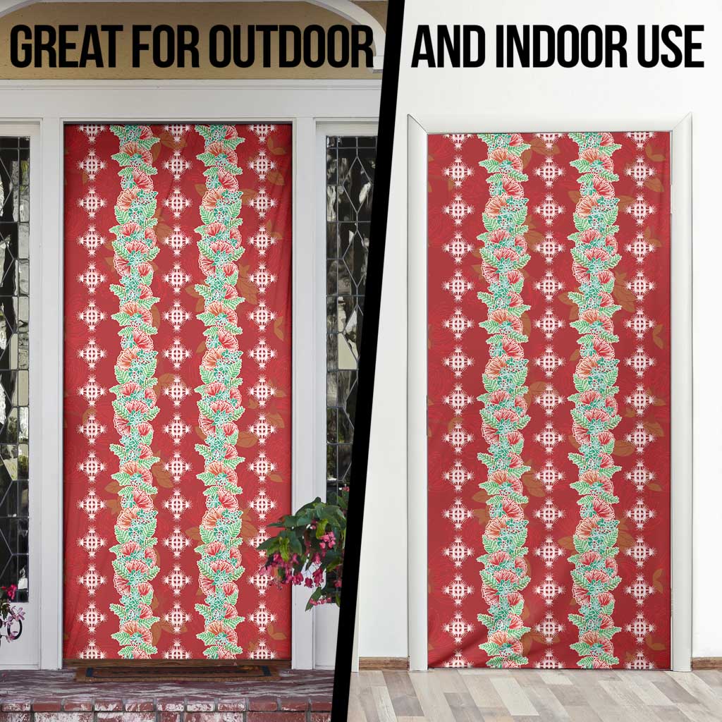 Hawaii Ohia Lehua Door Cover Tropical Vibes Crimson LT05 - Polynesian Pride