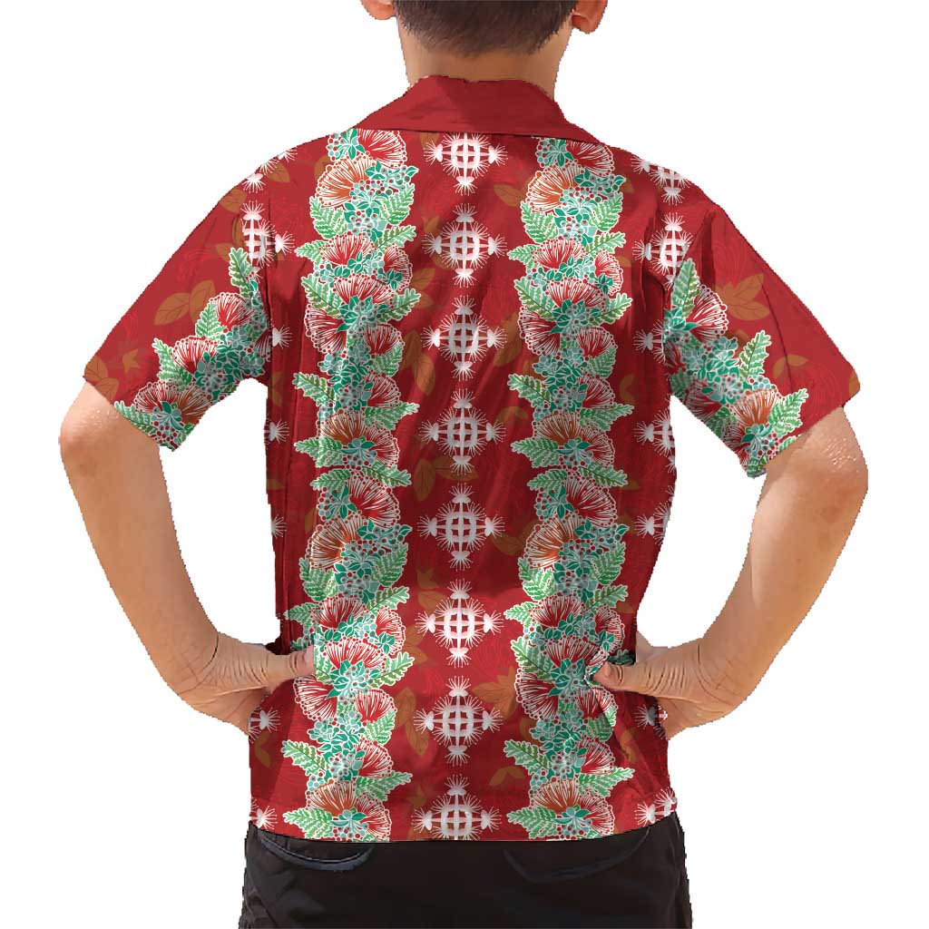 Hawaii Ohia Lehua Family Matching Summer Maxi Dress and Hawaiian Shirt Tropical Vibes Crimson