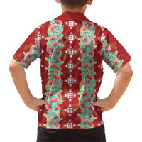 Hawaii Ohia Lehua Family Matching Summer Maxi Dress and Hawaiian Shirt Tropical Vibes Crimson