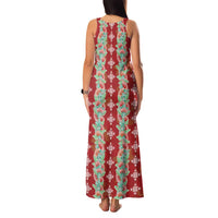 Hawaii Ohia Lehua Family Matching Tank Maxi Dress and Hawaiian Shirt Tropical Vibes Crimson