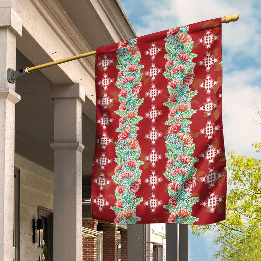 Hawaii Ohia Lehua Garden Flag Tropical Vibes Crimson LT05 House Flag Crimson - Polynesian Pride