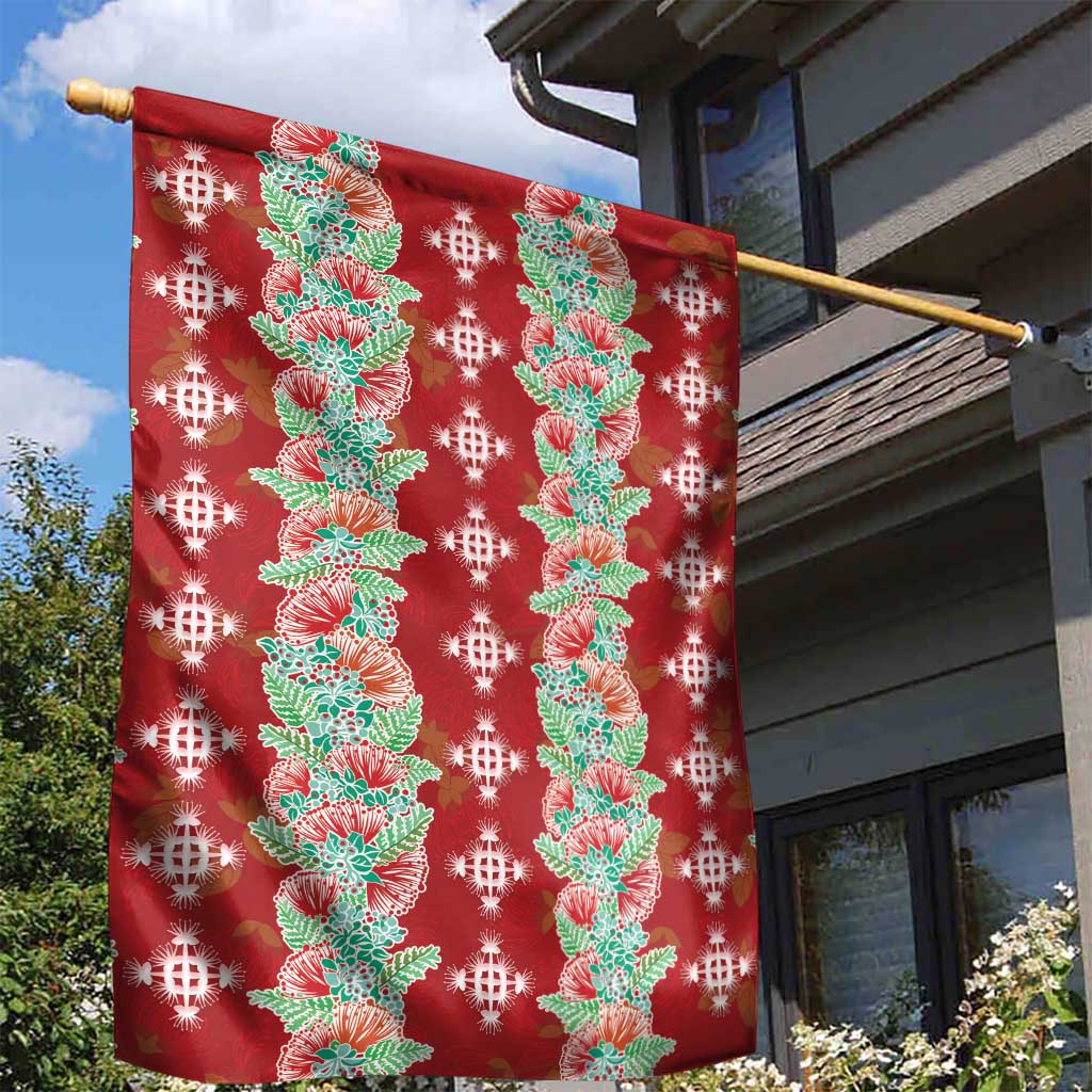 Hawaii Ohia Lehua Garden Flag Tropical Vibes Crimson LT05 - Polynesian Pride