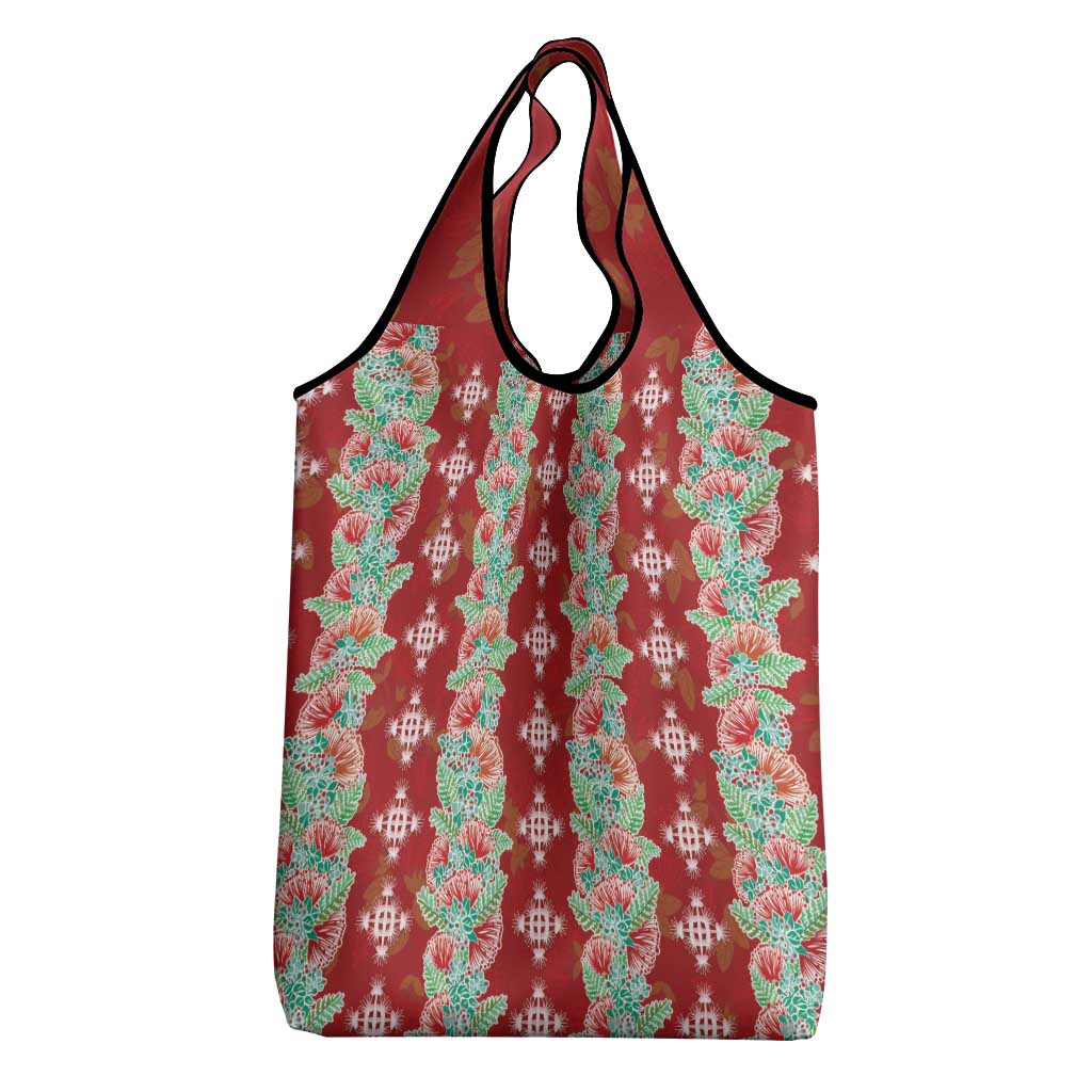 Hawaii Ohia Lehua Grocery Bag Tropical Vibes Crimson LT05 - Polynesian Pride