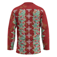 Hawaii Ohia Lehua Hockey Jersey Tropical Vibes Crimson LT05 - Polynesian Pride