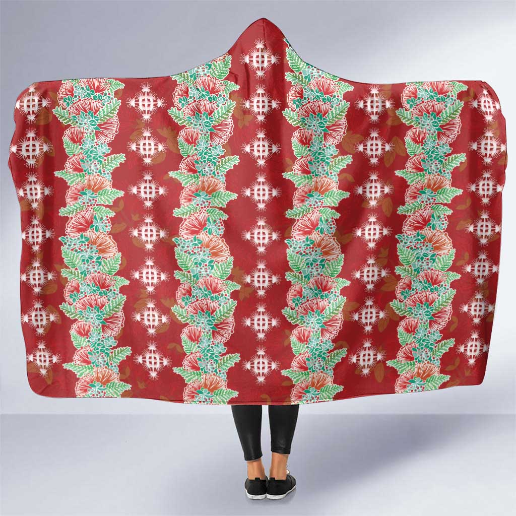 Hawaii Ohia Lehua Hooded Blanket Tropical Vibes Crimson LT05 One Size Crimson - Polynesian Pride