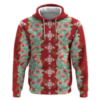 Hawaii Ohia Lehua Hoodie Tropical Vibes Crimson LT05 Pullover Hoodie Crimson - Polynesian Pride