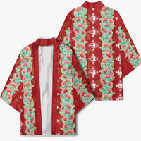 Hawaii Ohia Lehua Kimono Tropical Vibes Crimson LT05 - Polynesian Pride