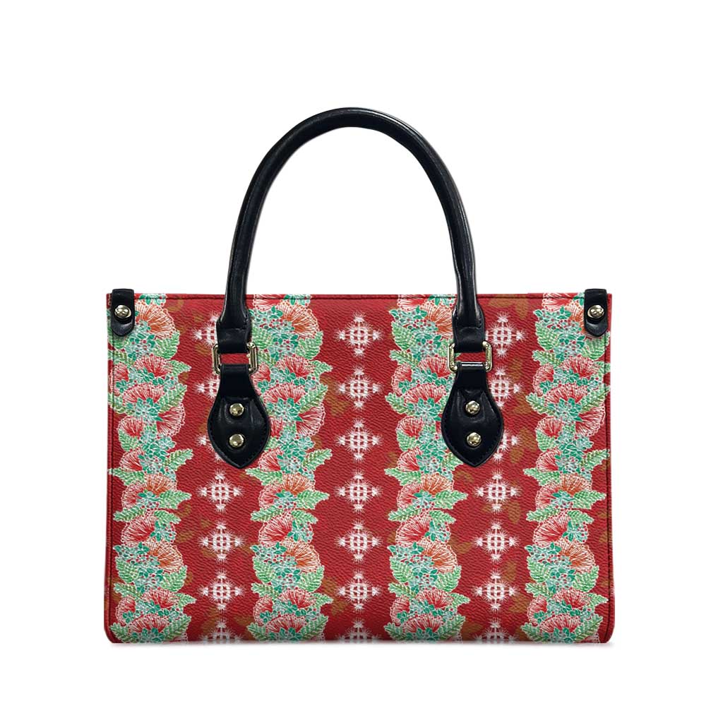 Hawaii Ohia Lehua Leather Bag Tropical Vibes Crimson LT05 - Polynesian Pride