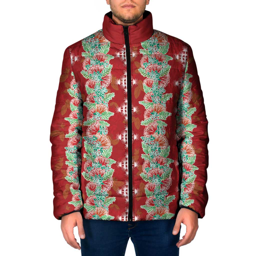 Hawaii Ohia Lehua Padded Jacket Tropical Vibes Crimson