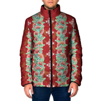 Hawaii Ohia Lehua Padded Jacket Tropical Vibes Crimson