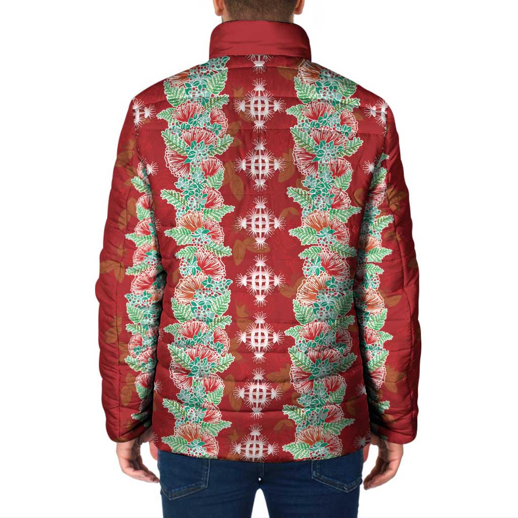 Hawaii Ohia Lehua Padded Jacket Tropical Vibes Crimson