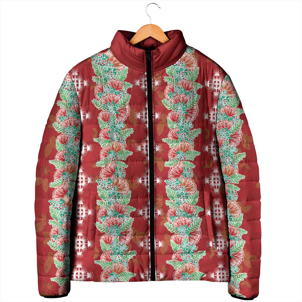 Hawaii Ohia Lehua Padded Jacket Tropical Vibes Crimson