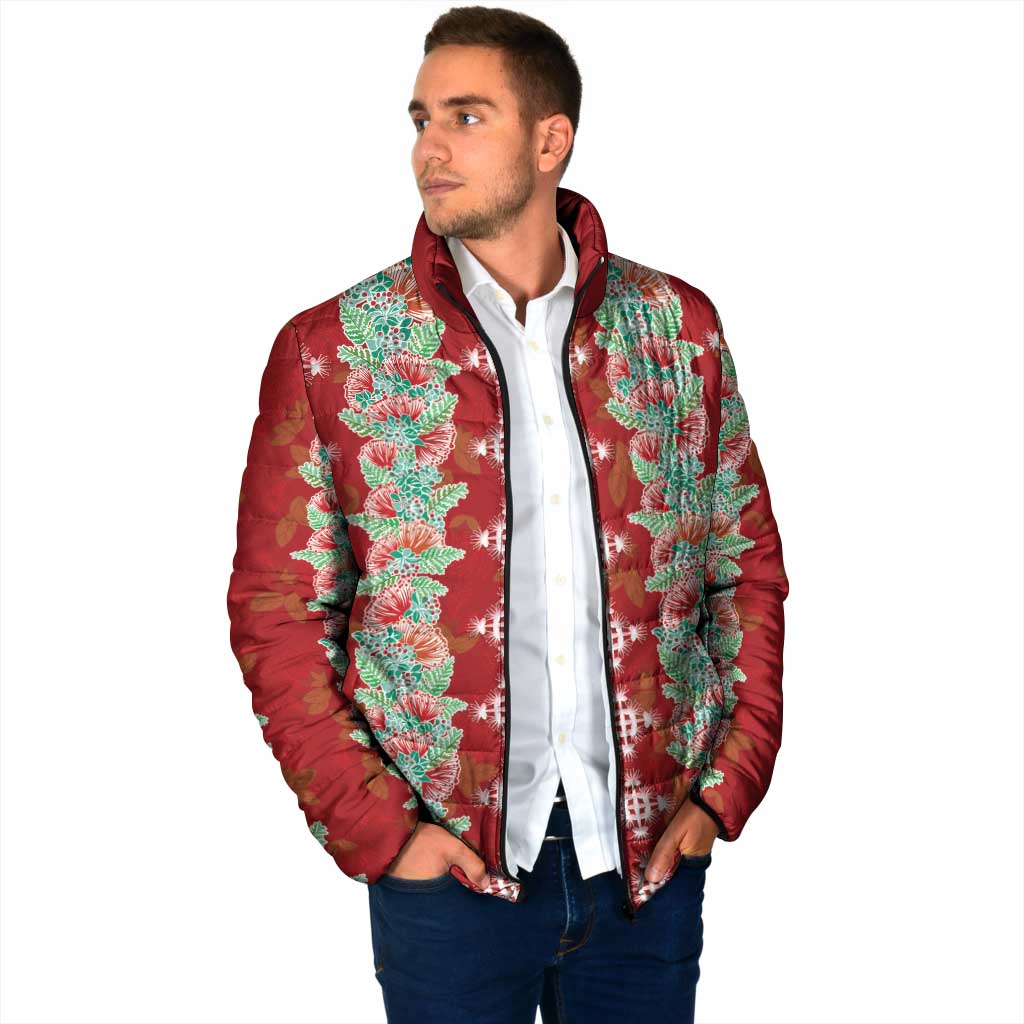 Hawaii Ohia Lehua Padded Jacket Tropical Vibes Crimson