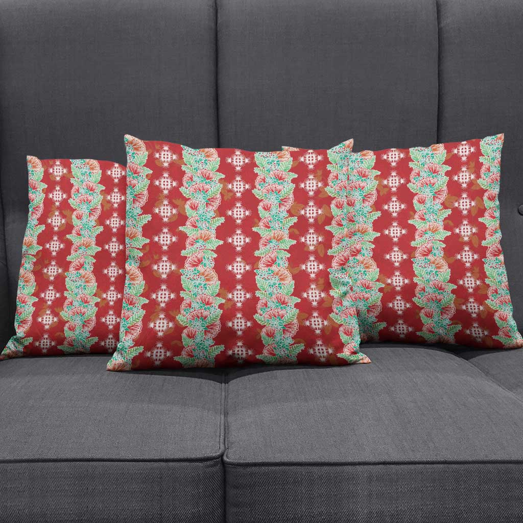 Hawaii Ohia Lehua Pillow Cover Tropical Vibes Crimson LT05 - Polynesian Pride