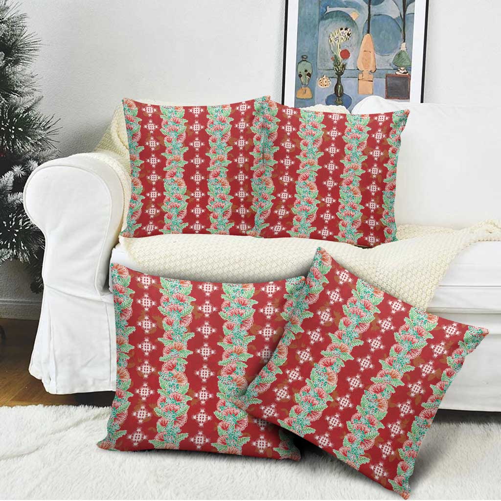 Hawaii Ohia Lehua Pillow Cover Tropical Vibes Crimson LT05 - Polynesian Pride