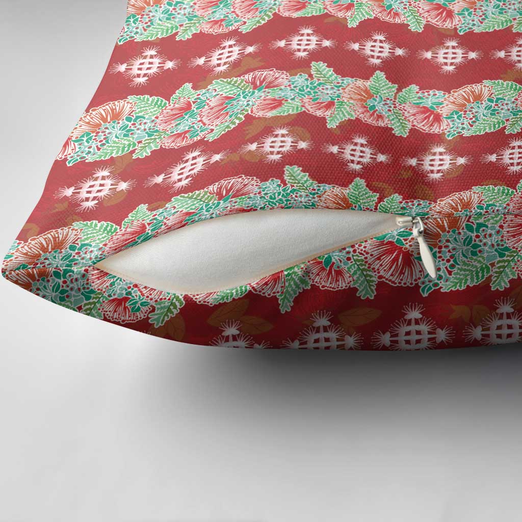 Hawaii Ohia Lehua Pillow Cover Tropical Vibes Crimson LT05 - Polynesian Pride