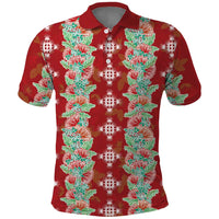 Hawaii Ohia Lehua Polo Shirt Tropical Vibes Crimson LT05 Crimson - Polynesian Pride