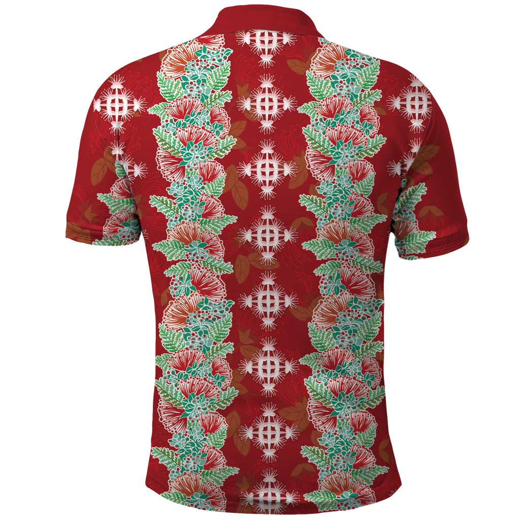 Hawaii Ohia Lehua Polo Shirt Tropical Vibes Crimson LT05 - Polynesian Pride
