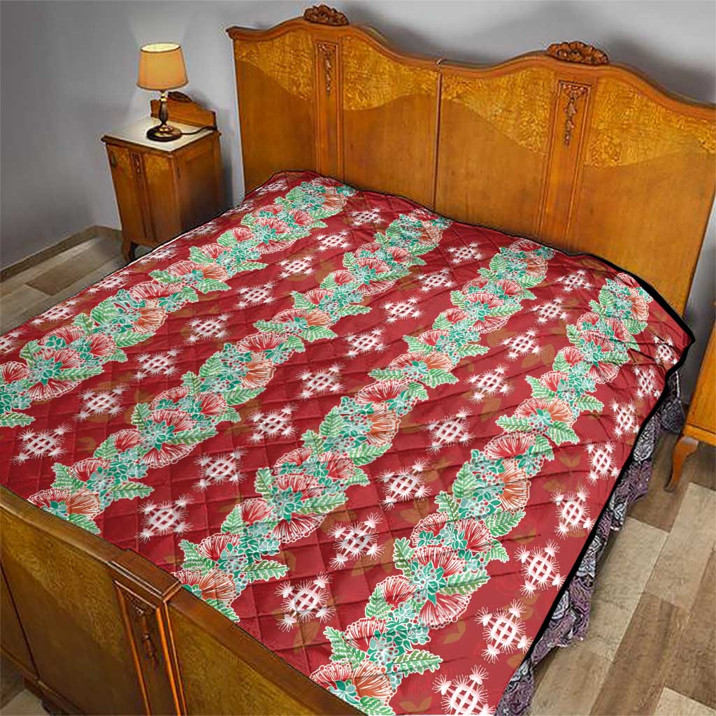 Hawaii Ohia Lehua Quilt Tropical Vibes Crimson LT05 - Polynesian Pride