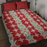 Hawaii Ohia Lehua Quilt Bed Set Tropical Vibes Crimson LT05 Crimson - Polynesian Pride