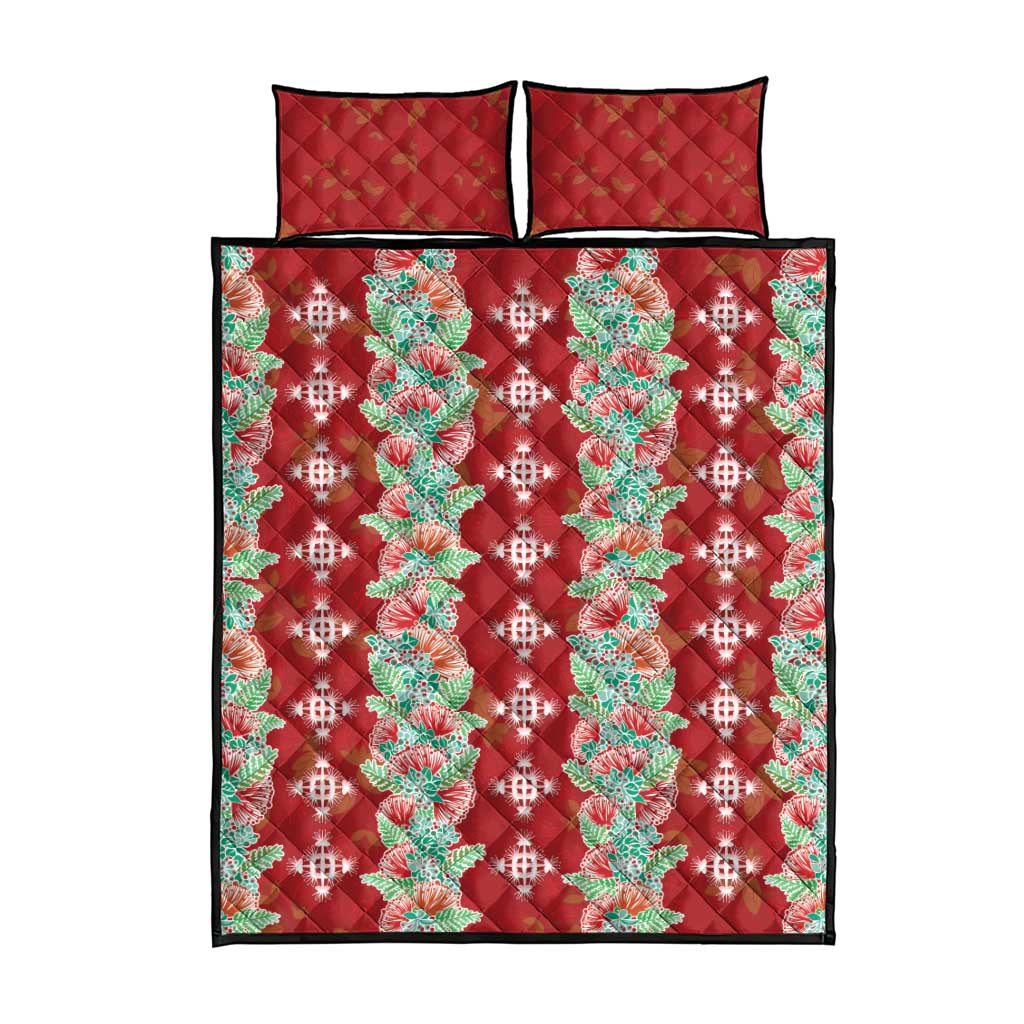 Hawaii Ohia Lehua Quilt Bed Set Tropical Vibes Crimson LT05 - Polynesian Pride