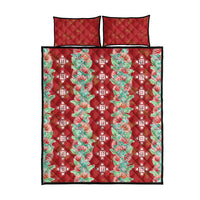 Hawaii Ohia Lehua Quilt Bed Set Tropical Vibes Crimson LT05 - Polynesian Pride