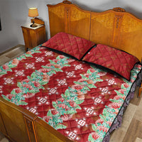 Hawaii Ohia Lehua Quilt Bed Set Tropical Vibes Crimson LT05 - Polynesian Pride