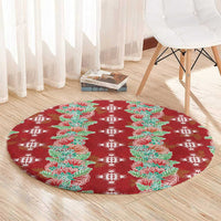 Hawaii Ohia Lehua Round Carpet Tropical Vibes Crimson