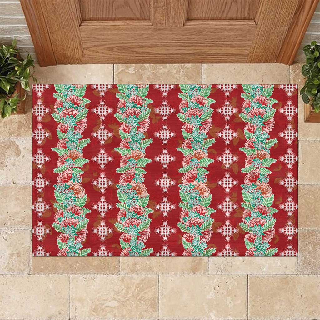 Hawaii Ohia Lehua Rubber Doormat Tropical Vibes Crimson LT05 Crimson - Polynesian Pride