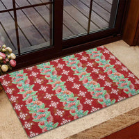 Hawaii Ohia Lehua Rubber Doormat Tropical Vibes Crimson LT05 - Polynesian Pride